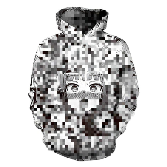 3D Ahegao Hoodies sweatshirts Hooded Men women Shy Girl Face Sweatshirt anime Streetwear Harajuku Oversized Zip Up Jackets Tops