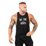 New DO THE WORK Print Bodybuilding Stringer Hoodies Sporting Fitness Brand Tank Top Men Gyms Clothing Cotton Pullover Hoody