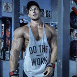 New DO THE WORK Print Bodybuilding Stringer Hoodies Sporting Fitness Brand Tank Top Men Gyms Clothing Cotton Pullover Hoody