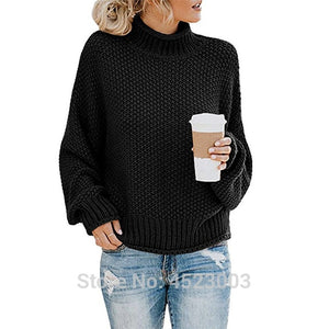 Womens Turtleneck Oversized Sweaters Batwing Long Sleeve Pullover Loose Chunky Knit Jumper