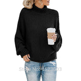 Womens Turtleneck Oversized Sweaters Batwing Long Sleeve Pullover Loose Chunky Knit Jumper