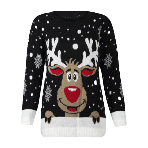 Christmas Sweater Reindeer Printed Popular Women O-Neck Long Sleeve Tops 2019 Femme Womens Autumn Winter Vianoce Sveter