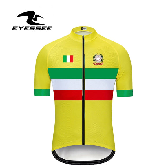 EYESSEE 2019 Italy cycling jersey Summer Short Sleeve MTB Bike Cycling Clothes Mountain Racing Bicycle Jersey Cycling Uniforms